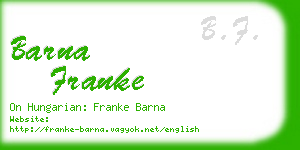 barna franke business card